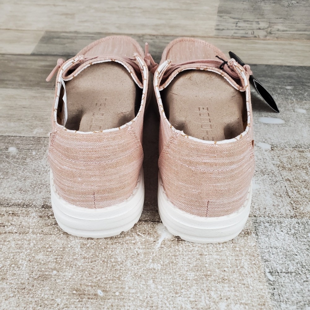 Hey Dude Wendy Sparkling Womens Loafers Sz 7 Rose Gold Comfort Lace Up Low Top - Picture 3 of 12